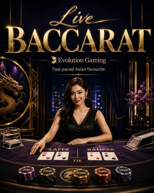 Live Baccarat — Evolution Gaming, fast-paced Asian favourite