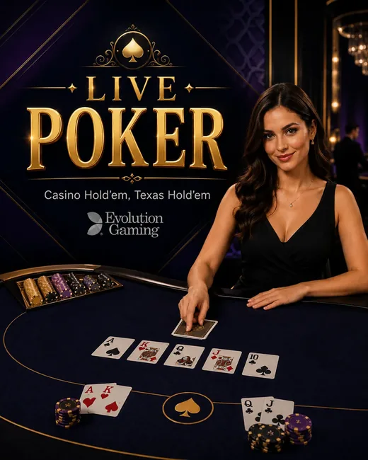 Live Poker — Evolution Gaming, Casino Hold'em, Texas Hold'em