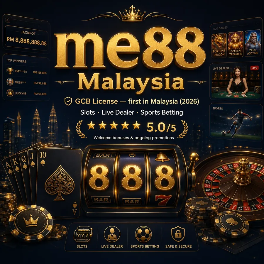 me88 Malaysia — GCB licensed, slots, live dealer and sports betting