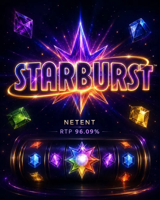 Starburst — NetEnt, RTP 96.09%